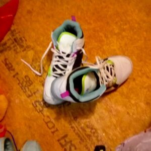 And one sneakers white black purple green and blue boys size 6